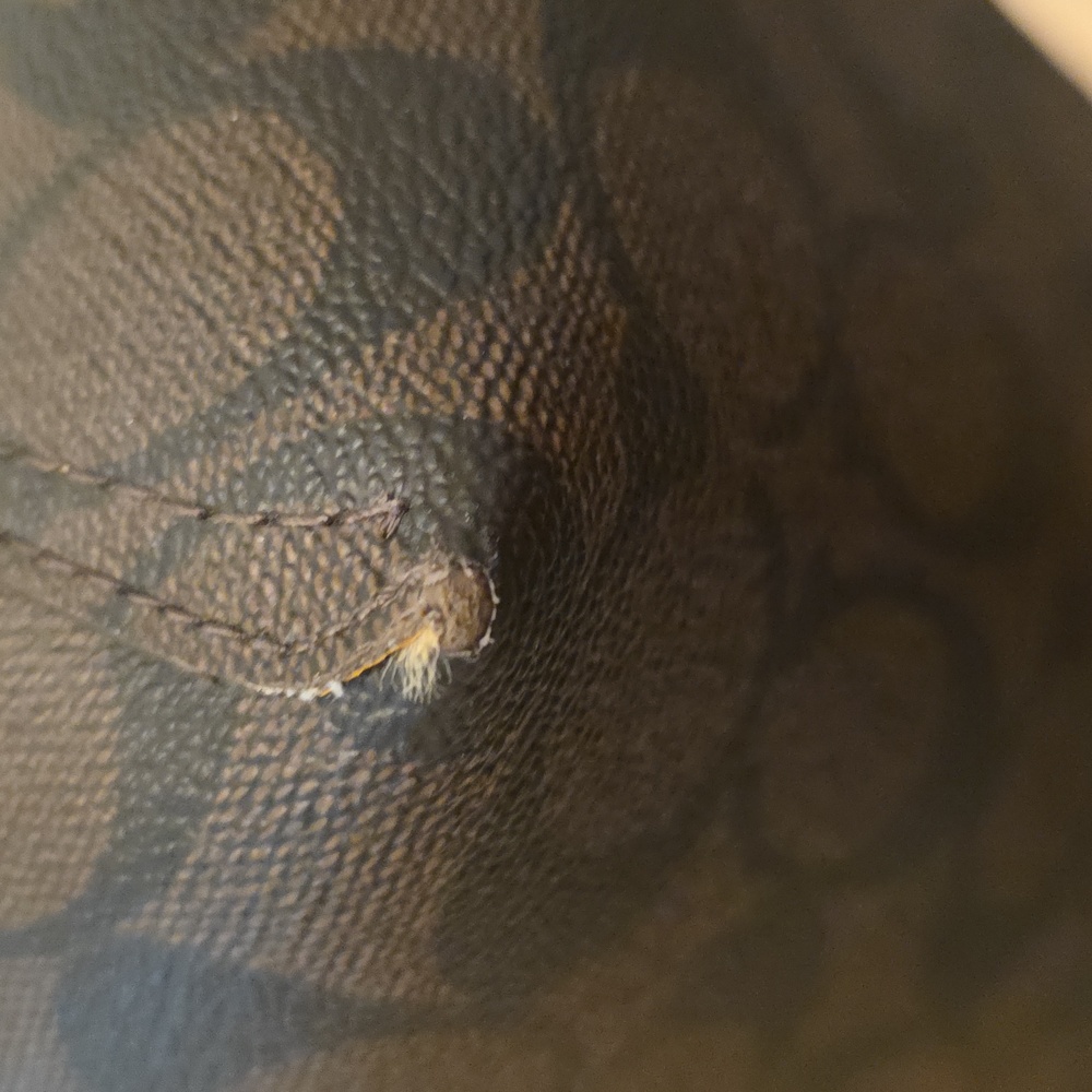 Coach Brown Tote with Yellow Accents - Picture 8 of 11